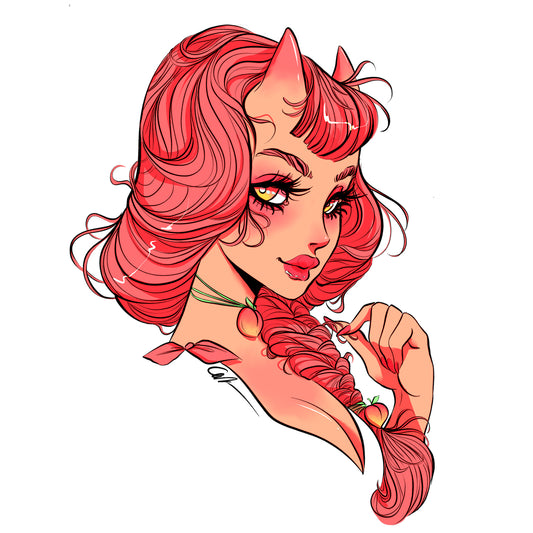 Peach Demon Sticker