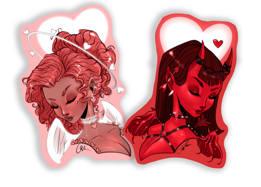 Red an Pink Stickers